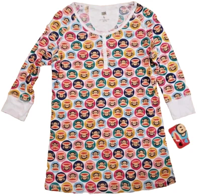 Camisa Paul Frank Mono Blanco Lunares Vintage 2009 Manga Larga Dormir PEQUEÑA Foto 1 de 4