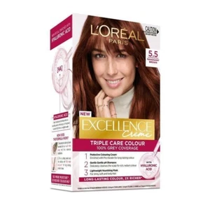 L'Oreal Excellence Creme 5.5 Mahogany Brown Hair Color Dye HA Acid Grey Coverage - Picture 1 of 1