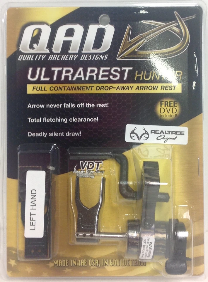 NEW QAD ULTRA REST HUNTER REALTREE ORIGINAL CAMO ARROW REST, LEFTHAND  - Image 1 of 1
