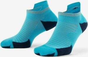 NWT Nike Spark Running Reflective No Show Socks Blue Size 5 (12-13.5) CU7201