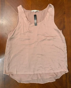 Violet & Claire Lined Pleat Back Women's Sleeveless Top - Sz Medium, Shiny Beige - Picture 1 of 8