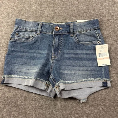 Lucky Brand Riley Denim Shorts Girl's Size 10 Blue Jean Cuffed Hem Casual - Image 1 of 4