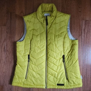 G.H. Bass & Co Mujer Talla Grande Amarillo-Verde Acolchado Chaleco Abombado Cremallera Frontal - Imagen 1 de 11