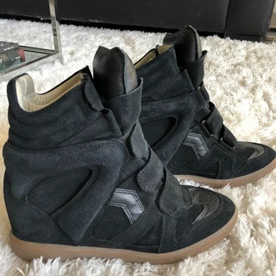 Isabel Marant Inspired Black 1:1 Lookalike Wedge Sneaker Shoe High Top - Image 1 of 4