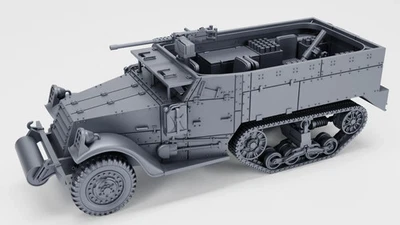 WW2 USA M4 HALF TRACK MORTAR CARRIER, 3D PRINTED, MANY SCALES AVAILABLE - Image 1 of 4