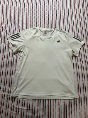 Мужская футболка Adidas размер XLarge белая беговая светоотражающие полоски дышащий топ - Изображение 1 из 4