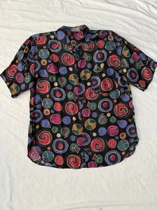 Men’s silk Shirt Bold Abstract Kensington Collection Lord & Taylor - Sz XL - Picture 1 of 6