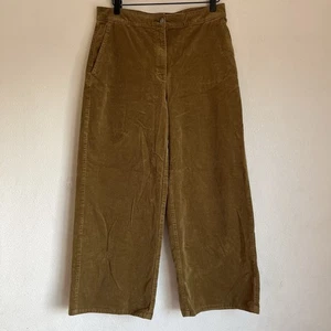 Eileen Fisher pantaloni da donna in velluto a coste marrone S/P vita alta larghi alla caviglia gamba larga - Foto 1 di 7