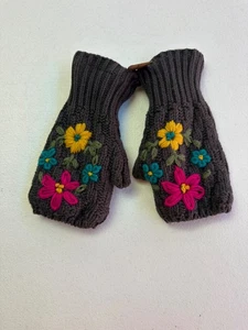 Natural Life peruanische Strickhandschuhe fingerlose Handschuhe Blumen One Size NEU - Bild 1 von 4