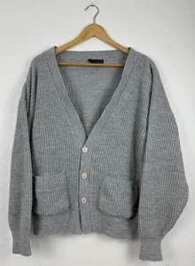 Vintage Manhattan Sport Cardigan Sweater Gray Unisex Large - Picture 1 of 4