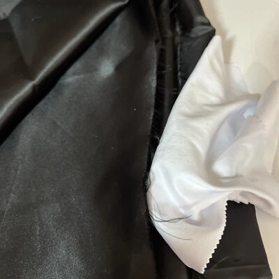 Black Crepe Back Satin Fabric 60” W Sold By The Yard - Image 1 of 4