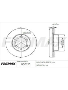 Fremax Brake Disc Front Pair fits Toyota 4 Runner 3.0 VZN130 (BD-5190)