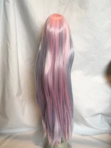 Doll wig size 10-11, 18" long pink and blue (107) - Picture 1 of 5