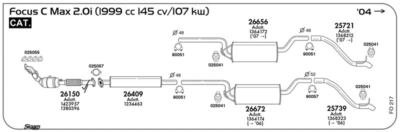 CATALIZZATORE PER FORD Focus C Max 2.0i 16V/GPL/Metano 1999 cc 145 cv 107 kw Cat - Imagen 1 de 1