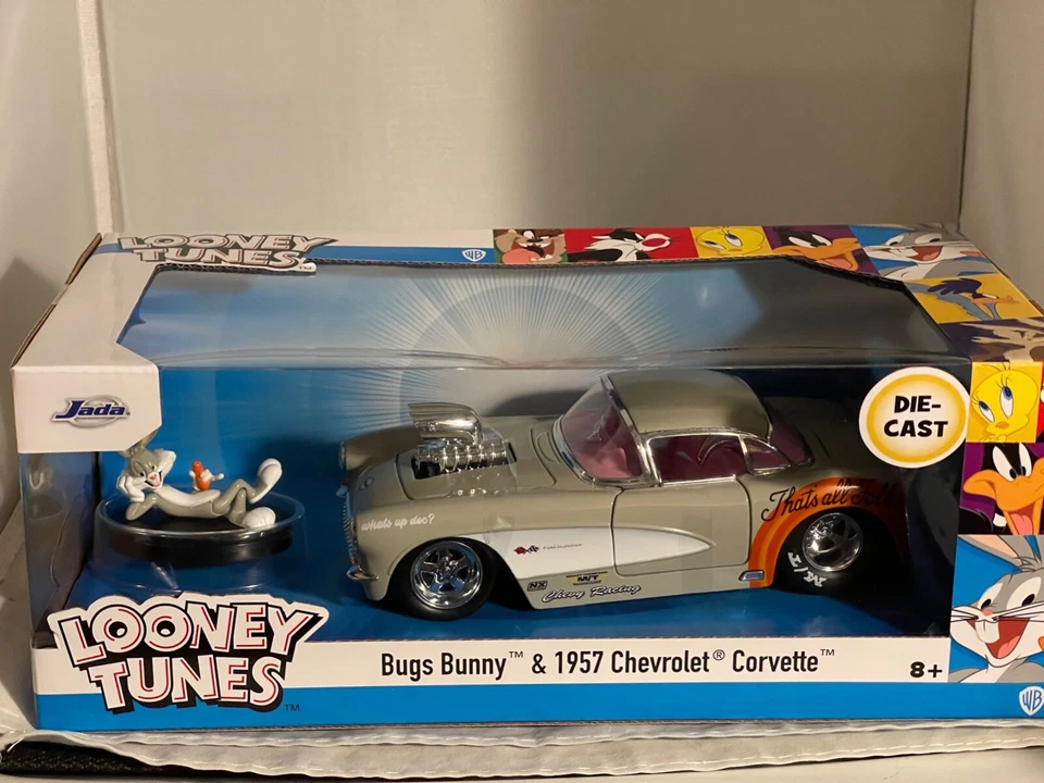 Chevrolet Corvette 1957 fundido a presión Hollywood Rides Looney Tunes Bugs Bunny - nuevo Foto 1 de 1