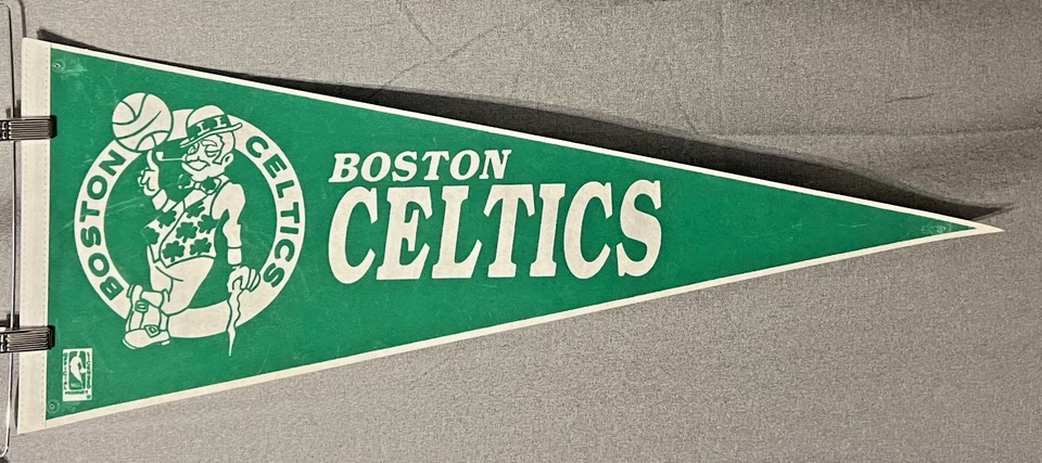 Vintage 1980s Boston Celtics NBA Pennant - 29" x 12" Officially Licensed - Bird - Image 1 of 2