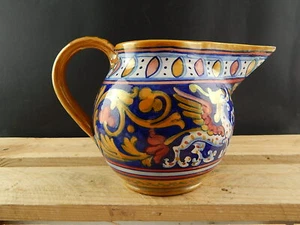 VINTAGE CARAFFA BROCCA VERSATOIO MAIOLICA CERAMICA LUSTRO RUBBOLI GUALDO TADINO - Picture 1 of 8