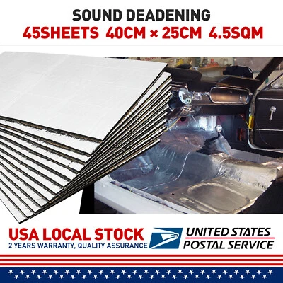 45 PIEZAS 15.7" X 9.8" Amortiguador de Sonido Térmico Coche Protector Térmico Aislamiento Mat 1/4 Foto 1 de 4