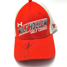 Wolf Hollow Golf Course Lena Ill Hat Cap Red Large Zach Johnson Autograph R6D