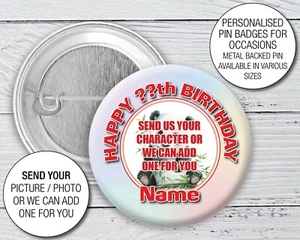 Personalised Photo Birthday Badge for MUM DAD brother sister friend Badges 777 - Picture 1 of 8