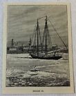 1886 Zeitschrift Gravur ~ Boot Frozen IN Gloucester Hafen