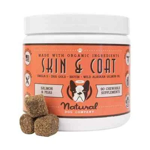 Natural Dog Company Skin and Coat Salmon & Peas 90 Chewable EXP 01/2026 - Picture 1 of 1