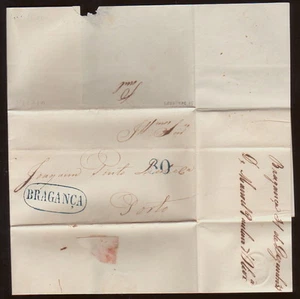PORTUGAL - BRAGANCA - PORTO ENTIRE 1839 - Picture 1 of 2