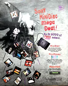 1994 Sony Minidisc Portable CD Player Vintage Print Advertising 90's Music Ads - Picture 1 of 8