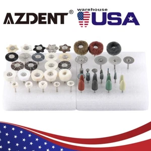 51Pc Dental Polishing Burs Kit HP 2.35mm Disc Brush Stone For Ceramics Porcelain - Picture 1 of 21