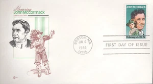 1984 First Day of Issue honoring - John McCormack - Cachet Craft w/card - Picture 1 of 2