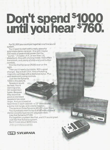 1972 Slyvania GTE stereo record player PRINT AD music record player record LP - Picture 1 of 2