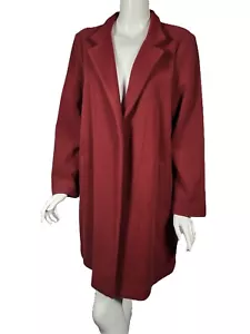 EILEEN FISHER Cranberry Wool Open Front Unlined Coat sz XL - Picture 1 of 3
