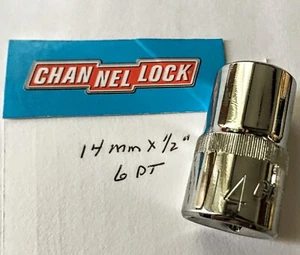 CHANNELLOCK  14 mm  x 1/2" DR  STANDARD METRIC  SOCKET  6 pt Free USA Shipping - Picture 1 of 4