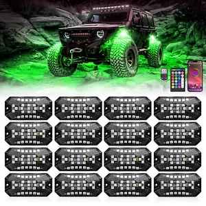 ATV UTV 16 Pods RGBW LED Rock Lights Underglow Wheel Light APP/RF Remote Control - Picture 1 of 15