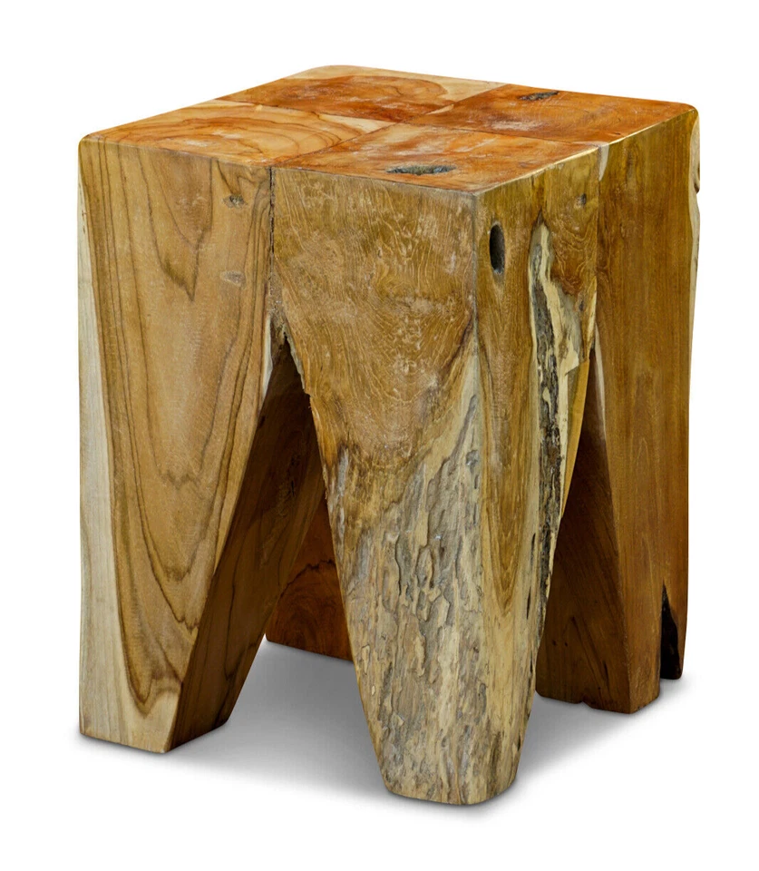Beistelltisch Holz Hocker Teakholz Teak Tisch Blumenhocker Massiv Nachttisch neu - Bild 1 von 4