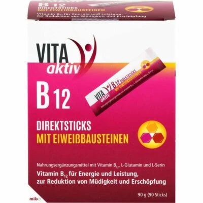MIBE GMBH ARZNEIMITTEL VITA AKTIV B12 Direktsticks mit Eiweißbausteinen 90 St PZN15735500