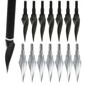 150gr Archery Arrowheads Hunting Broadheads Screw Tips Arrow Points Bow Shooting - Picture 1 of 12