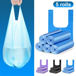 5 Rolls Kitchen Garbage Bags Mini Wastebasket Trash Easy To Tear Off Can Liners - Picture 1 of 14