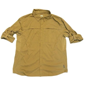 Camisa cooperativa REI para hombre GRANDE Sahara nailon manga larga enrollable ventilada caqui tostado - Imagen 1 de 9