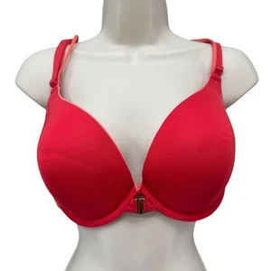 Cacique Smooth Boost Plunge Bra Sold Red Front Closure Underwired Size 40D - Picture 1 of 11
