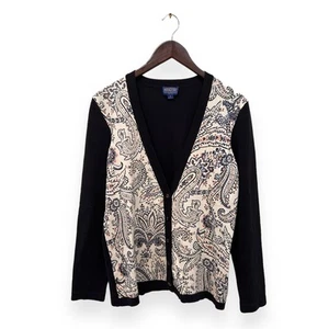 Pendleton Paisley Silk Cardigan Sweater Womens Medium - Picture 1 of 5