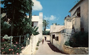 Petticoat Lane Silk Alley St. George's Streets Bermuda Chrome Vintage Post Card - Picture 1 of 2