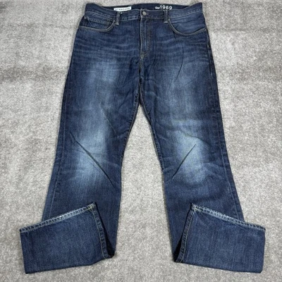 Gap 1969 Jeans Men’s 36x36 Blue Denim Standard Straight Fit Mid Rise - Image 1 of 4