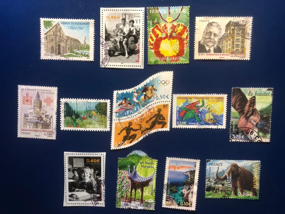 France lot de timbres oblitérés avec cachets ronds. - Photo 1/1