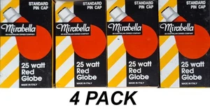 4 x 25W RED Coloured Bayonet Party Festoon Light Globes B22 Bayonet Incandescent - Picture 1 of 2