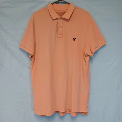 Рубашка поло American Eagle мужская 2XL с воротником на пуговицах логотип с коротким рукавом - Изображение 1 из 4