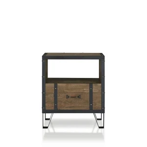 Furniture of America Gendron 19.69 in. Reclaimed Oak Rectangle Wood End Table - Picture 1 of 7