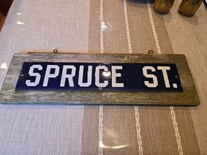 ANTIKES ING-RICH PORZELLAN STRASSENSCHILD FICHTE ST. SCHÖNER ZUSTAND 20" X 4"  - Bild 1 von 5