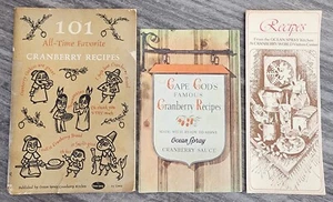 Vintage Lot Of 3 Ocean Spray Cranberry Recipe Booklets 1940-60s Book Ephemera - Picture 1 of 12