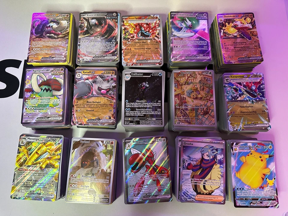 THE POKEMON COMPANY INTERNATIONAL Pokemon Karten Deutsch Sammlung 101 Stück Original | inkl. V/EX + 15 Holo Karten
